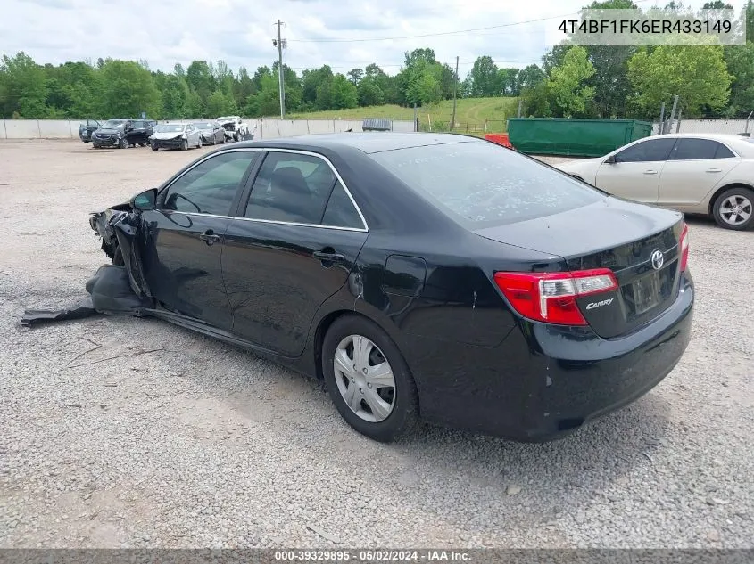 2014 Toyota Camry L VIN: 4T4BF1FK6ER433149 Lot: 39329895