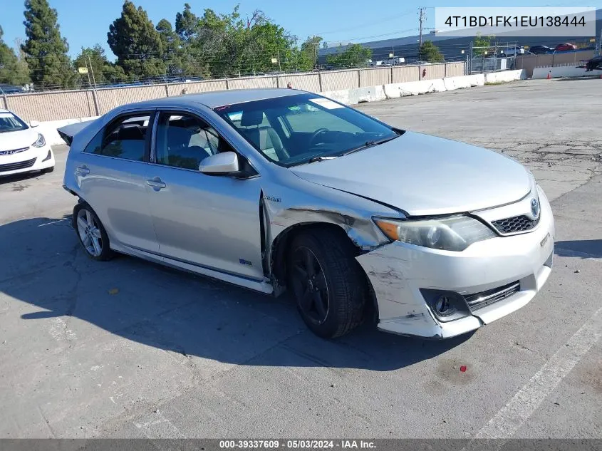 2014 Toyota Camry Hybrid Se Limited Edition VIN: 4T1BD1FK1EU138444 Lot: 39337609