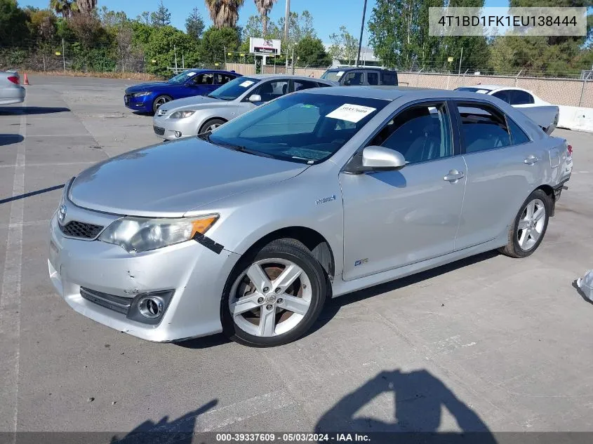 2014 Toyota Camry Hybrid Se Limited Edition VIN: 4T1BD1FK1EU138444 Lot: 39337609