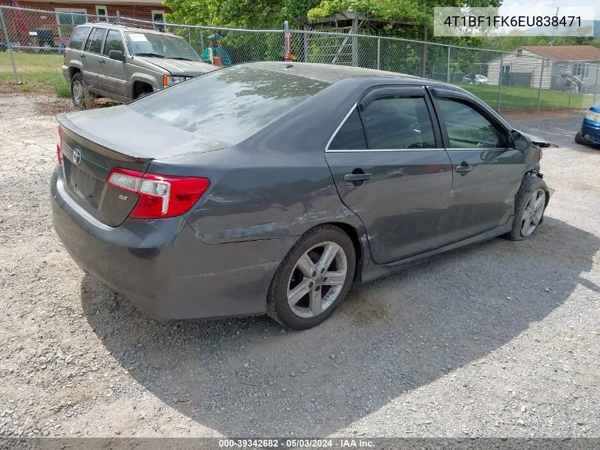 2014 Toyota Camry Se VIN: 4T1BF1FK6EU838471 Lot: 39342682