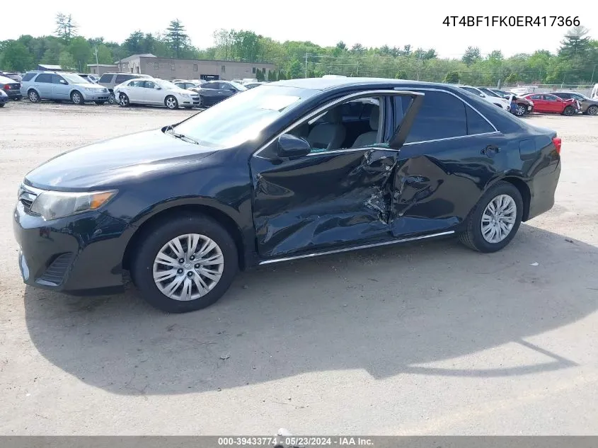 4T4BF1FK0ER417366 2014 Toyota Camry Le