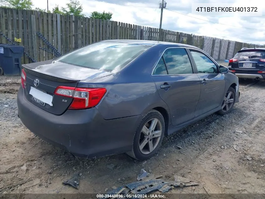 2014 Toyota Camry Se VIN: 4T1BF1FK0EU401372 Lot: 39440896