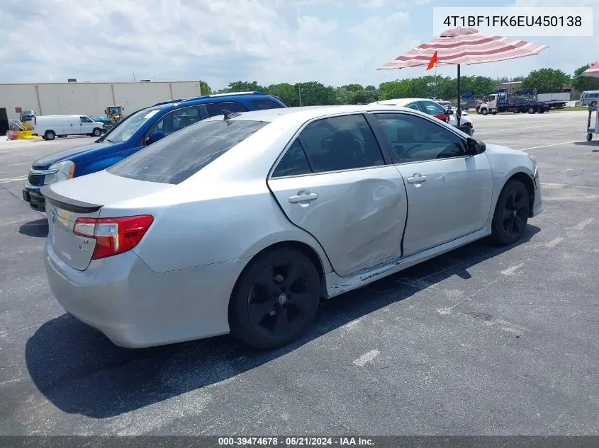 2014 Toyota Camry Se Sport VIN: 4T1BF1FK6EU450138 Lot: 39474678