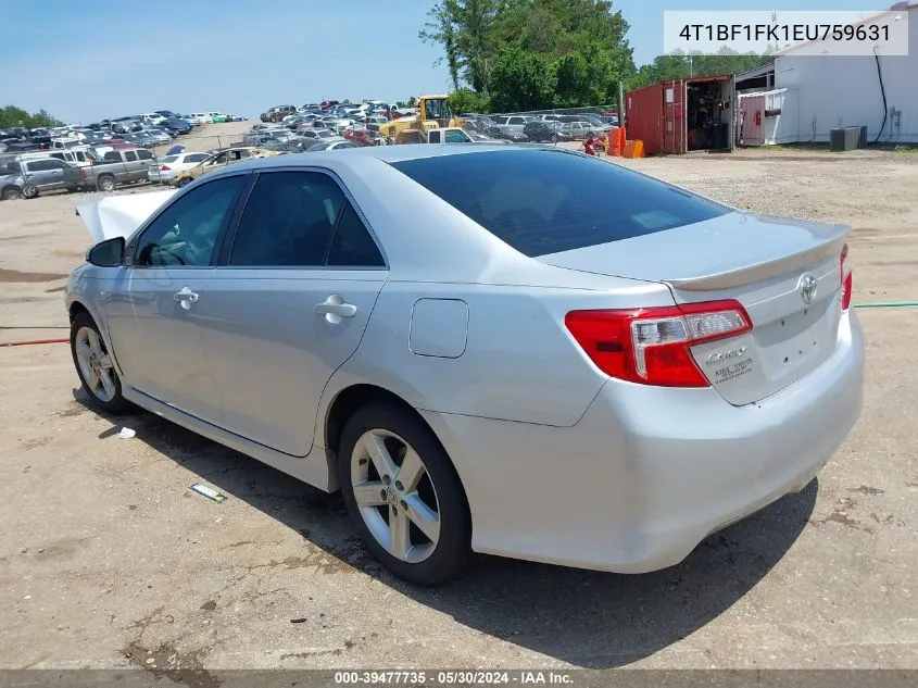 2014 Toyota Camry Se VIN: 4T1BF1FK1EU759631 Lot: 39477735