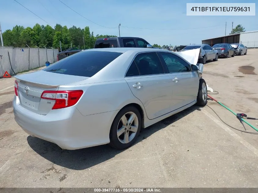 2014 Toyota Camry Se VIN: 4T1BF1FK1EU759631 Lot: 39477735