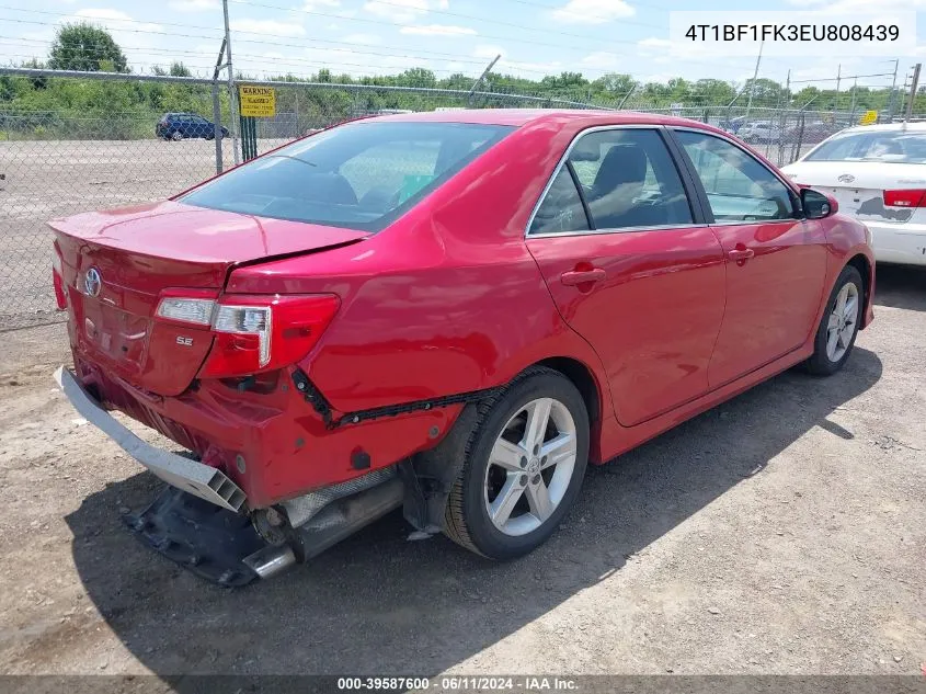 2014 Toyota Camry Se VIN: 4T1BF1FK3EU808439 Lot: 39587600