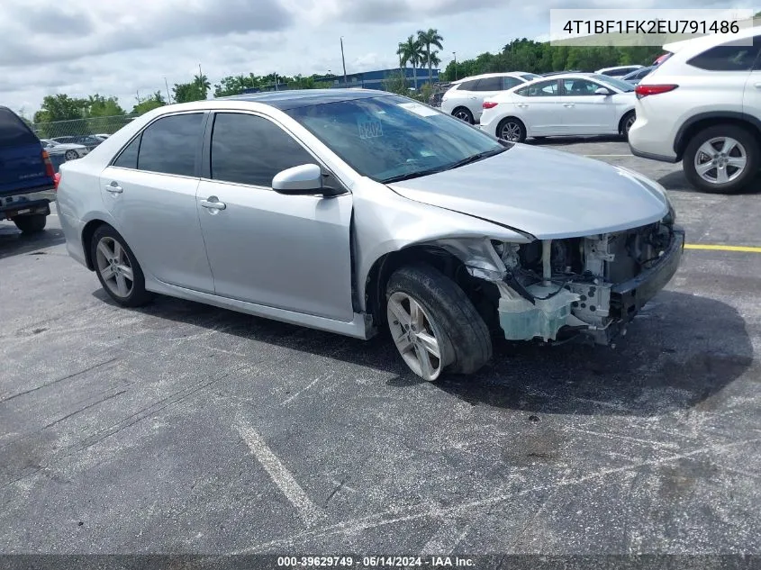 2014 Toyota Camry Se VIN: 4T1BF1FK2EU791486 Lot: 39629749