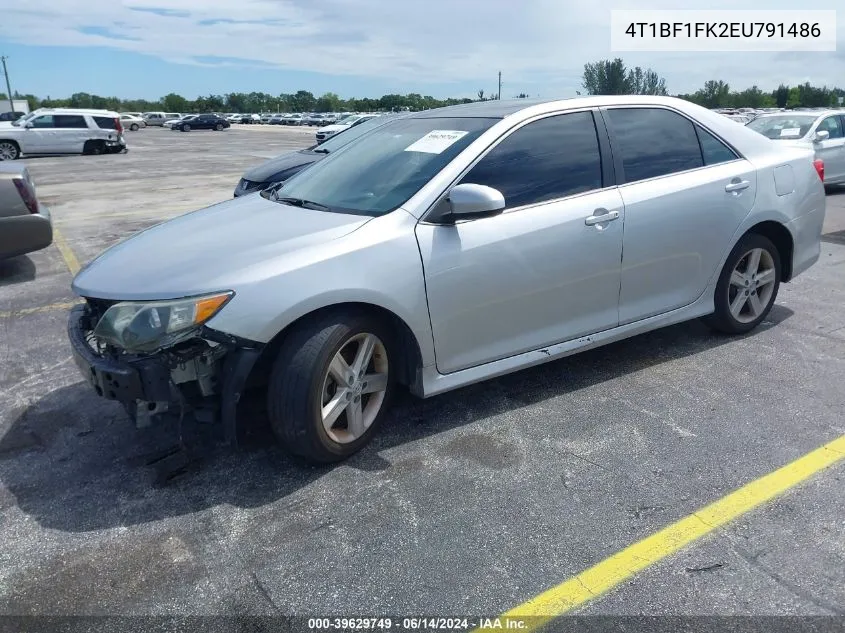 2014 Toyota Camry Se VIN: 4T1BF1FK2EU791486 Lot: 39629749