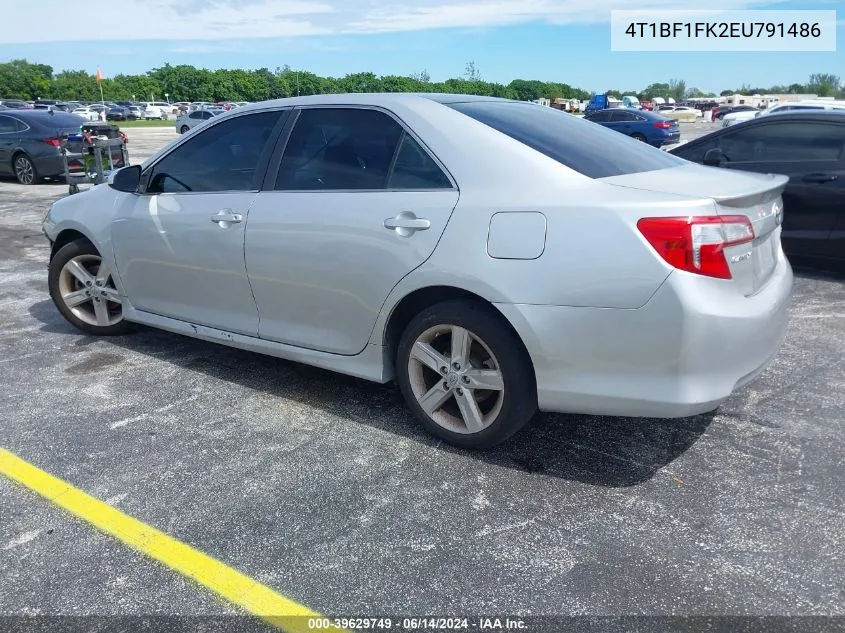 2014 Toyota Camry Se VIN: 4T1BF1FK2EU791486 Lot: 39629749