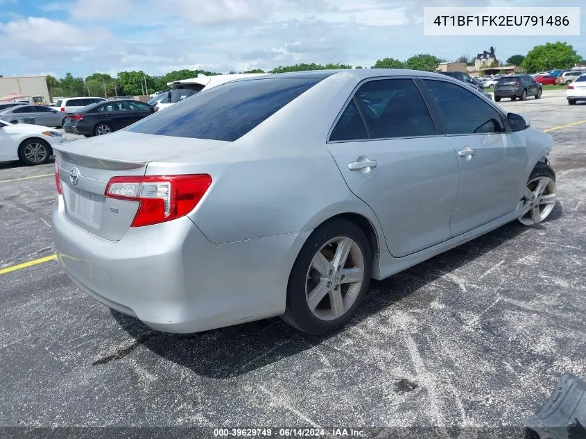 4T1BF1FK2EU791486 2014 Toyota Camry Se