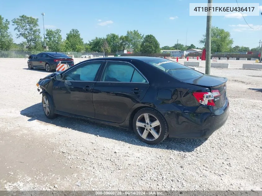 2014 Toyota Camry Se VIN: 4T1BF1FK6EU436417 Lot: 39660728