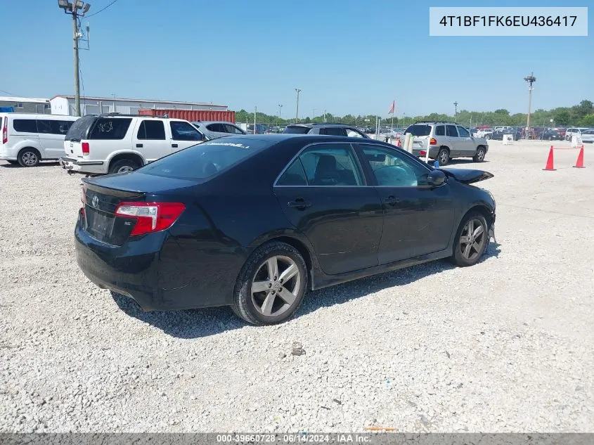 2014 Toyota Camry Se VIN: 4T1BF1FK6EU436417 Lot: 39660728