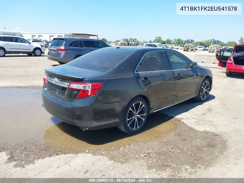 2014 Toyota Camry Xle V6 VIN: 4T1BK1FK2EU541578 Lot: 39669175