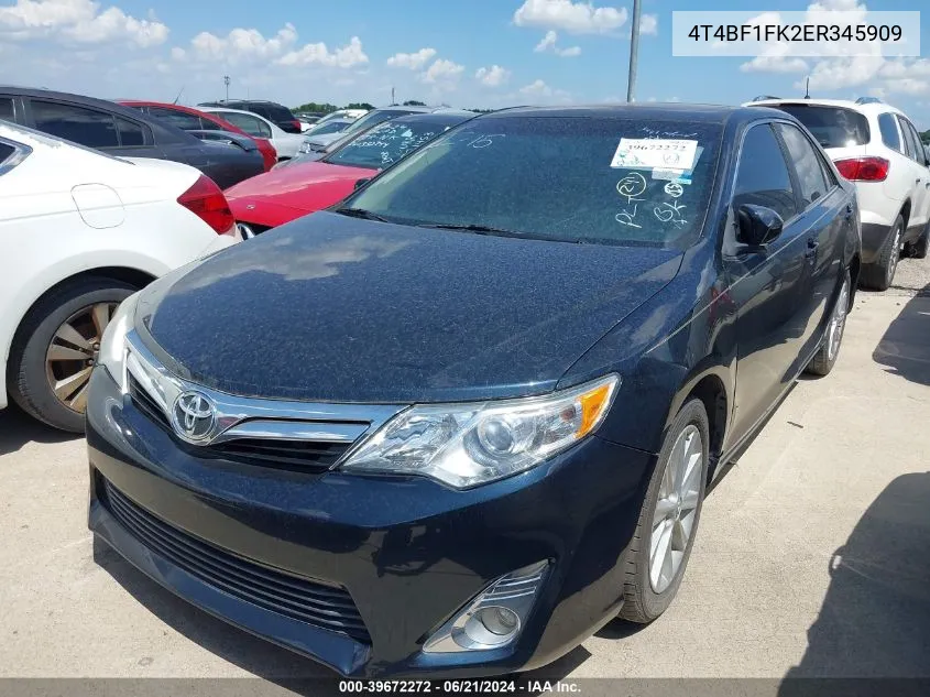 2014 Toyota Camry L/Le/Se/Se Sport/Xle VIN: 4T4BF1FK2ER345909 Lot: 39672272