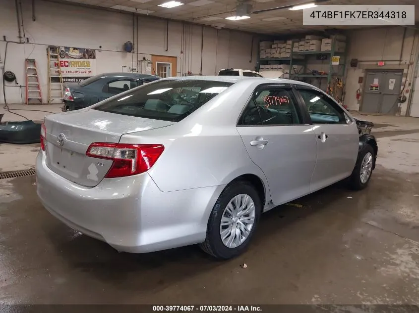 4T4BF1FK7ER344318 2014 Toyota Camry Le