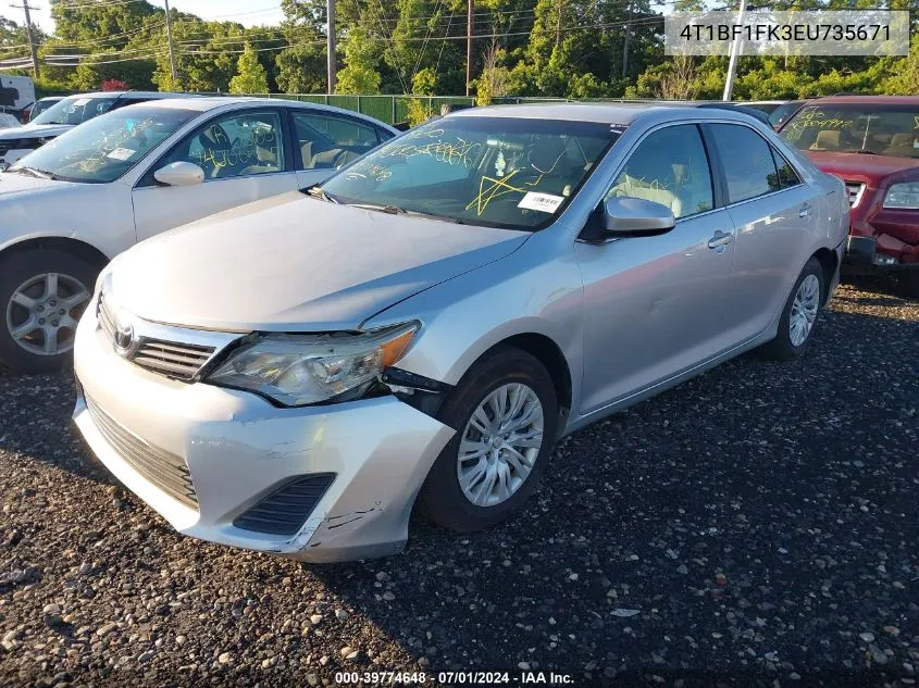 2014 Toyota Camry L VIN: 4T1BF1FK3EU735671 Lot: 39774648