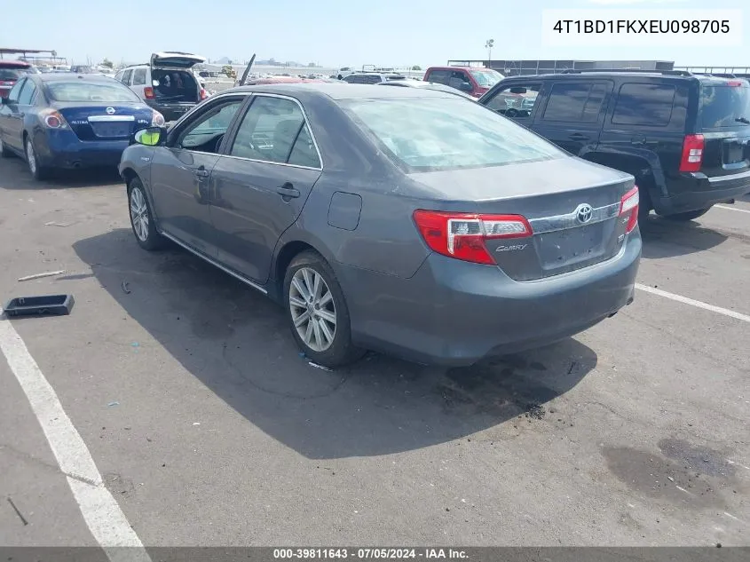 4T1BD1FKXEU098705 2014 Toyota Camry Hybrid Xle