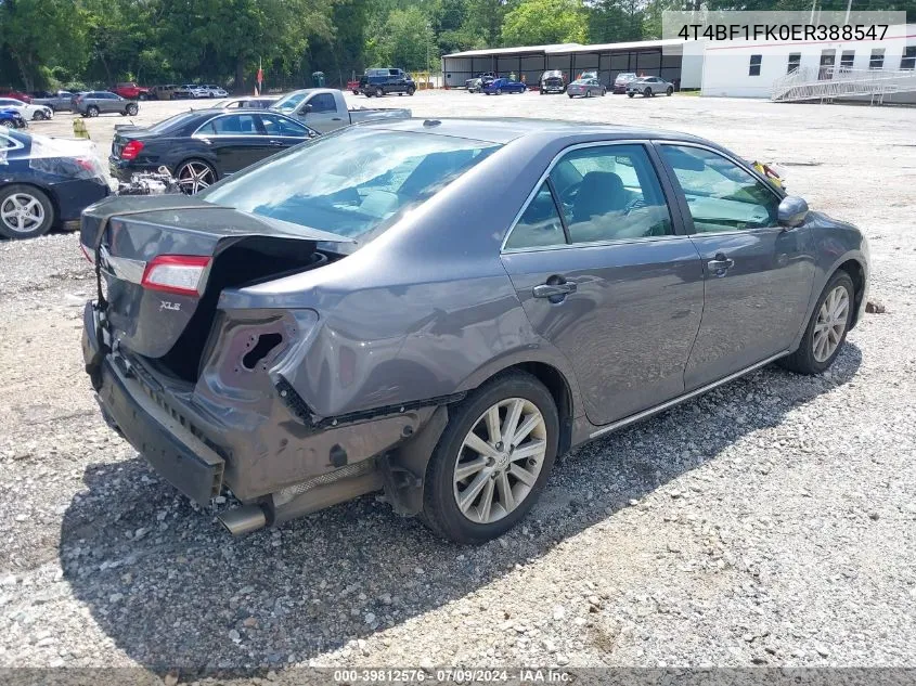 2014 Toyota Camry Xle VIN: 4T4BF1FK0ER388547 Lot: 39812576