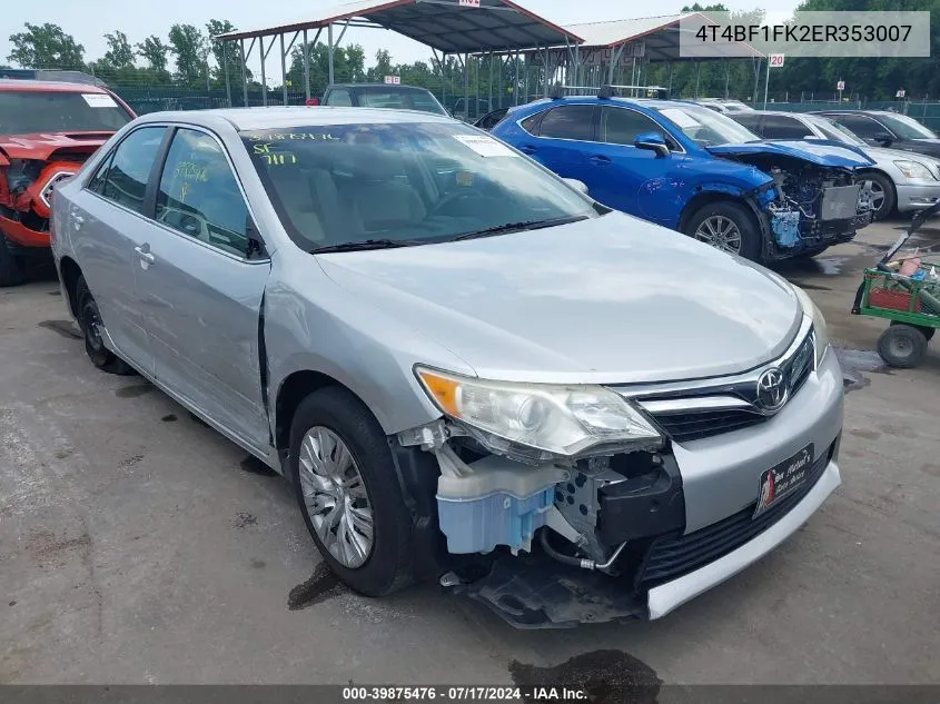 2014 Toyota Camry Le VIN: 4T4BF1FK2ER353007 Lot: 39875476