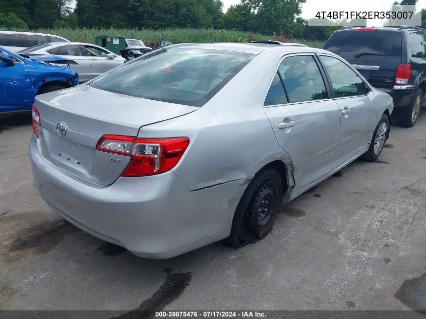 2014 Toyota Camry Le VIN: 4T4BF1FK2ER353007 Lot: 39875476