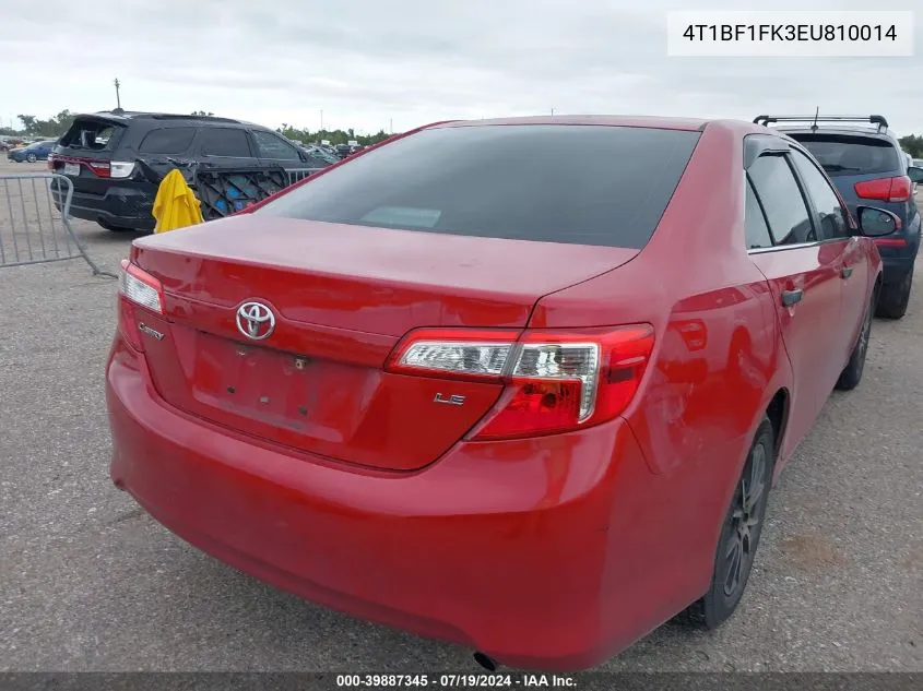 4T1BF1FK3EU810014 2014 Toyota Camry Le