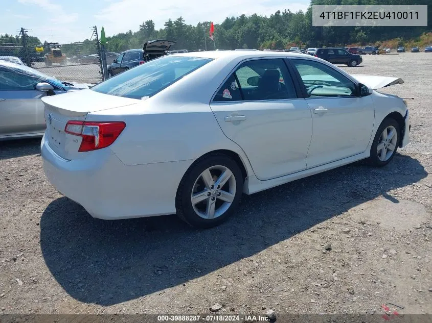 2014 Toyota Camry Se VIN: 4T1BF1FK2EU410011 Lot: 39888287