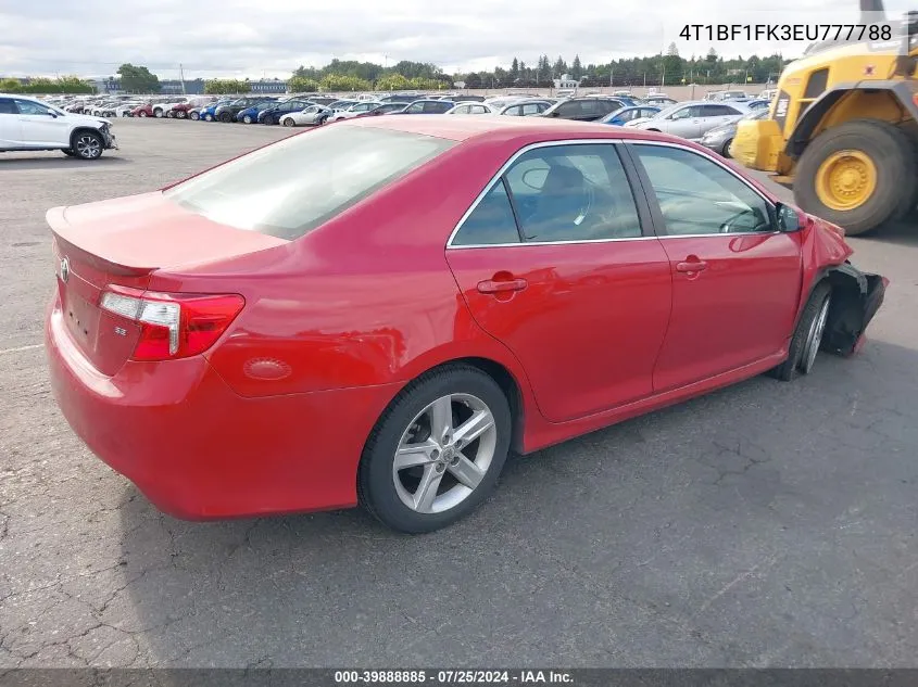 4T1BF1FK3EU777788 2014 Toyota Camry Se