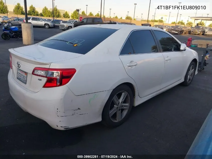 2014 Toyota Camry Se VIN: 4T1BF1FK1EU809010 Lot: 39902261