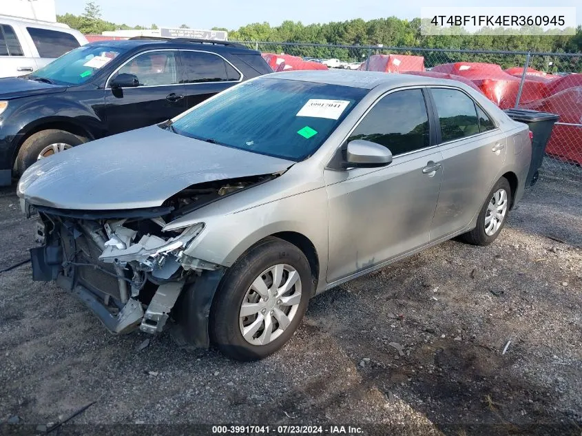 4T4BF1FK4ER360945 2014 Toyota Camry Le