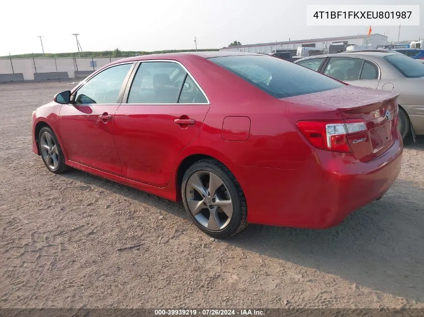 2014 Toyota Camry Se Sport VIN: 4T1BF1FKXEU801987 Lot: 39939219