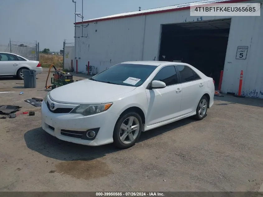 2014 Toyota Camry Se VIN: 4T1BF1FK4EU365685 Lot: 39950585