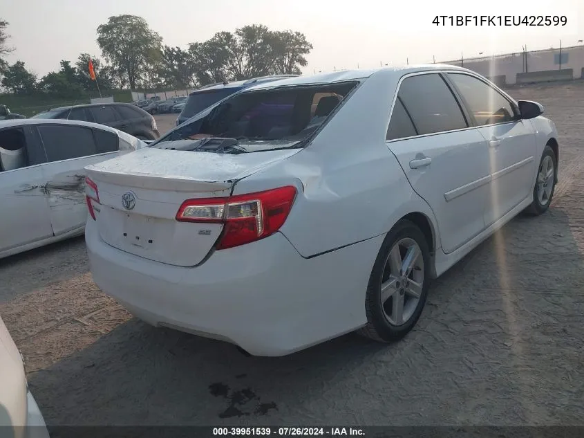 2014 Toyota Camry Se VIN: 4T1BF1FK1EU422599 Lot: 39951539