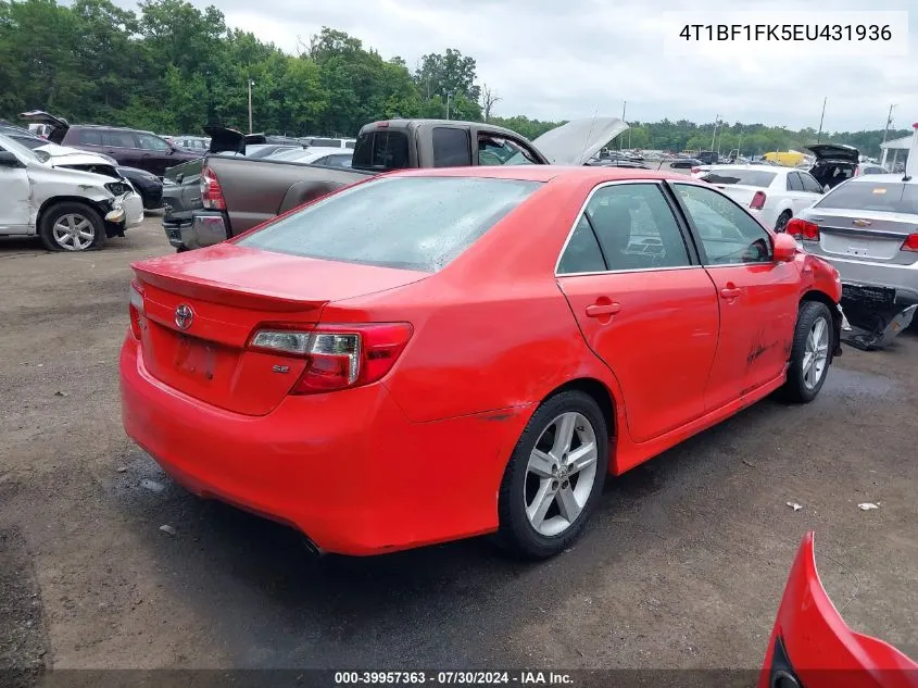 2014 Toyota Camry L/Le/Se/Se Sport/Xle VIN: 4T1BF1FK5EU431936 Lot: 39957363