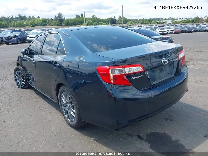 2014 Toyota Camry Le VIN: 4T4BF1FKXER429265 Lot: 39960047