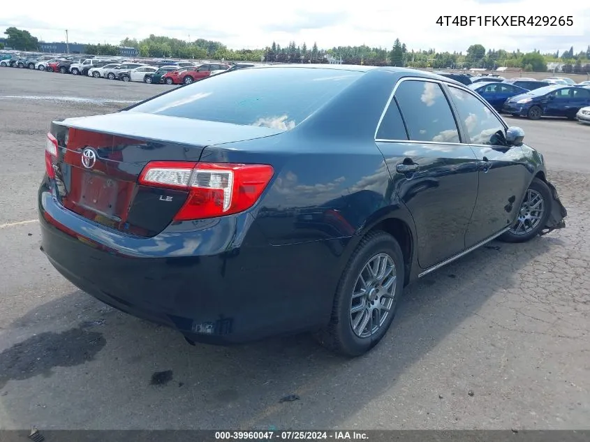 4T4BF1FKXER429265 2014 Toyota Camry Le