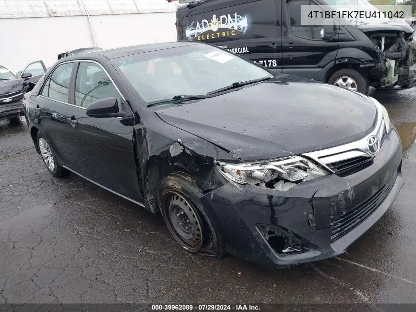 2014 Toyota Camry Le VIN: 4T1BF1FK7EU411042 Lot: 39962089