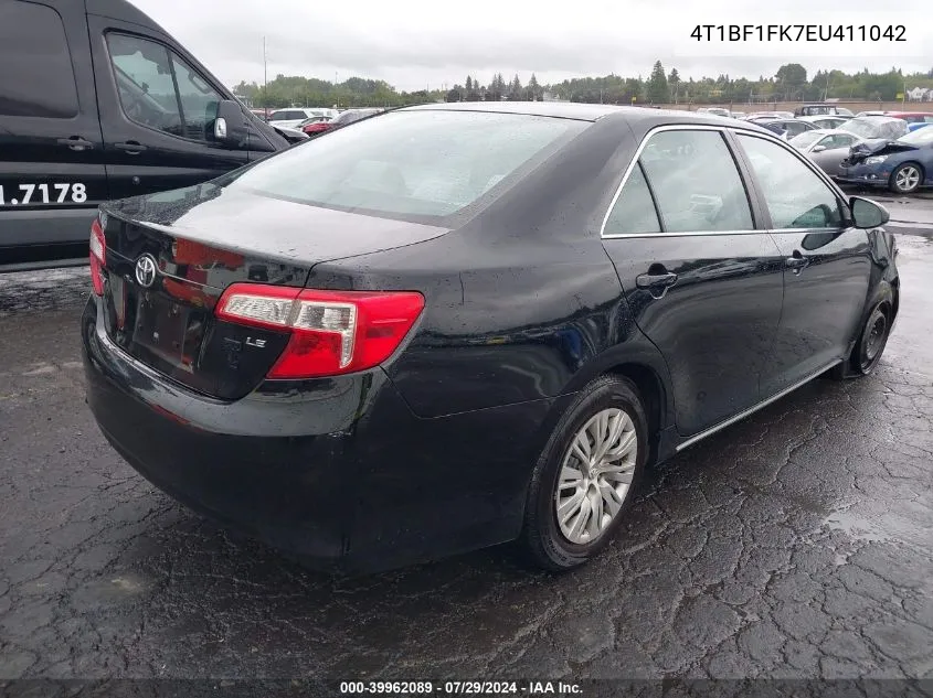 2014 Toyota Camry Le VIN: 4T1BF1FK7EU411042 Lot: 39962089