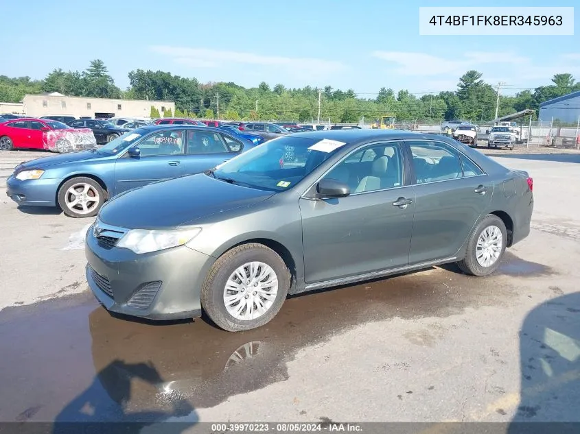 2014 Toyota Camry Le VIN: 4T4BF1FK8ER345963 Lot: 39970223