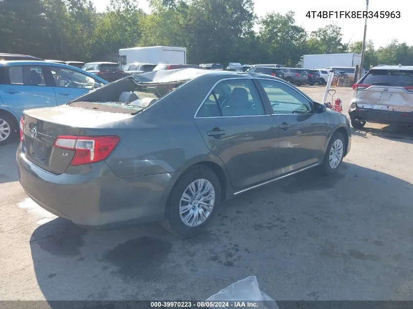 2014 Toyota Camry Le VIN: 4T4BF1FK8ER345963 Lot: 39970223