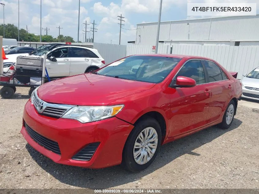 2014 Toyota Camry L VIN: 4T4BF1FK5ER433420 Lot: 39989039