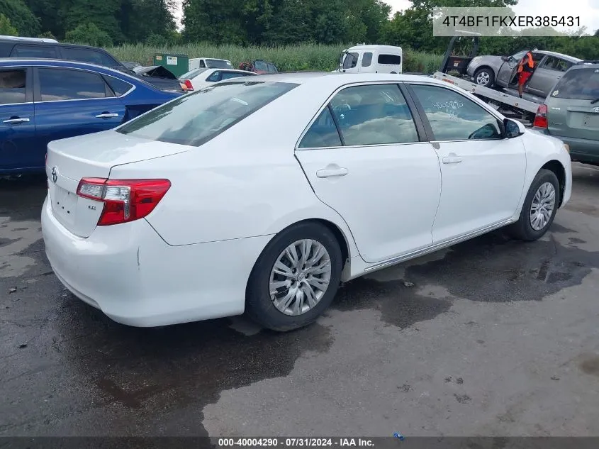 2014 Toyota Camry Le VIN: 4T4BF1FKXER385431 Lot: 40004290