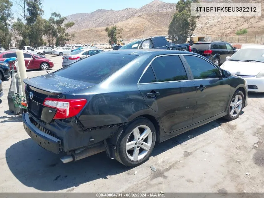 2014 Toyota Camry Se VIN: 4T1BF1FK5EU332212 Lot: 40004731