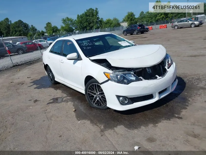 2014 Toyota Camry Se VIN: 4T1BF1FK9EU350261 Lot: 40016000