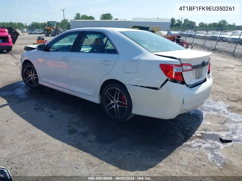 2014 Toyota Camry Se VIN: 4T1BF1FK9EU350261 Lot: 40016000