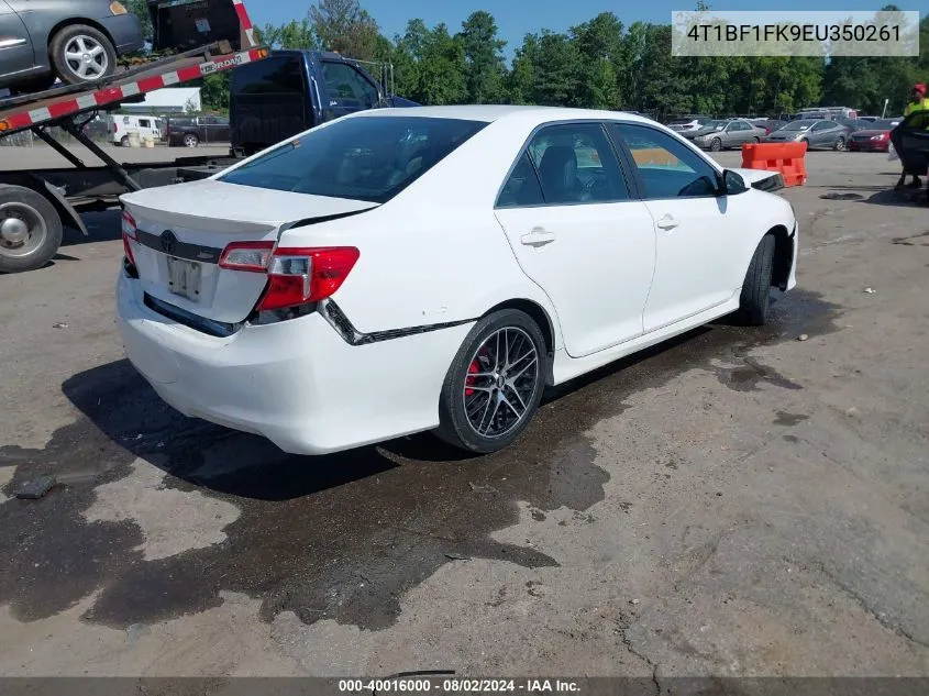 2014 Toyota Camry Se VIN: 4T1BF1FK9EU350261 Lot: 40016000