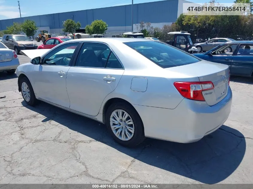 4T4BF1FK7ER358414 2014 Toyota Camry Le