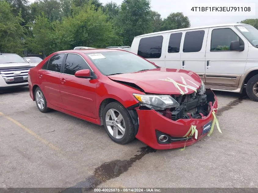 2014 Toyota Camry Se VIN: 4T1BF1FK3EU791108 Lot: 40025875