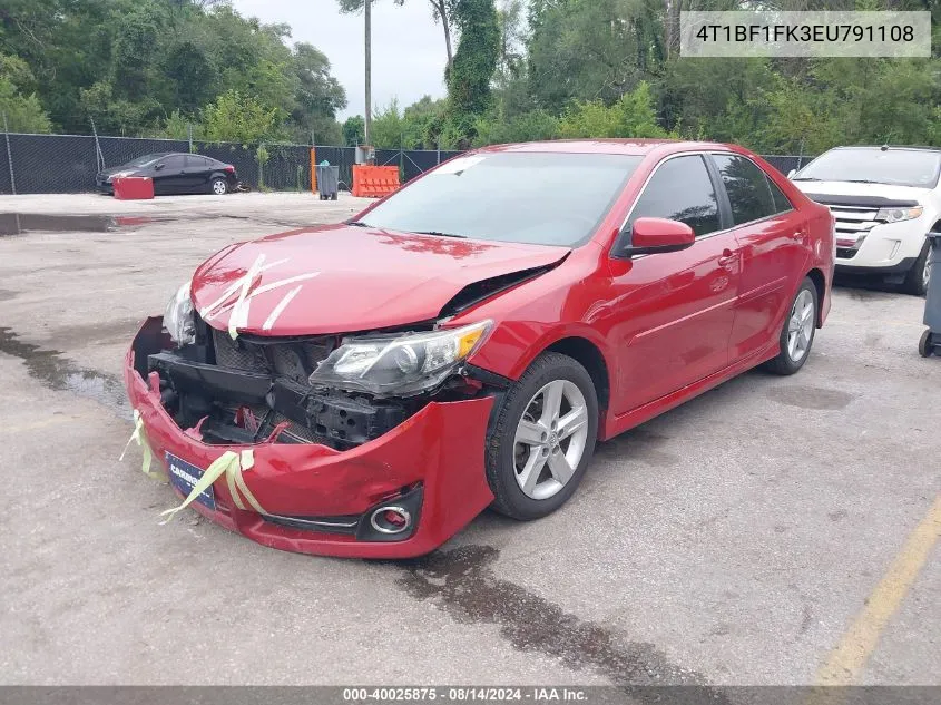 2014 Toyota Camry Se VIN: 4T1BF1FK3EU791108 Lot: 40025875