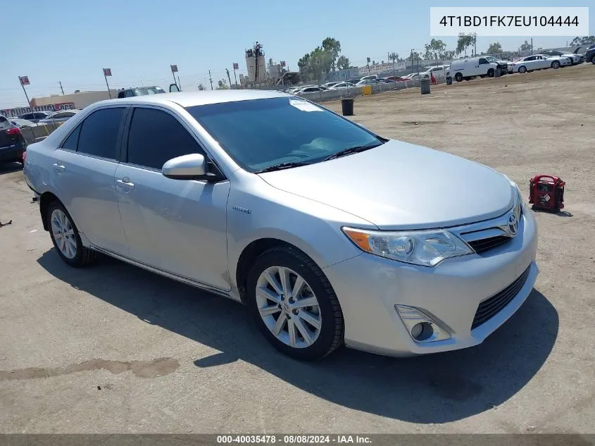 2014 Toyota Camry Hybrid Xle VIN: 4T1BD1FK7EU104444 Lot: 40035478