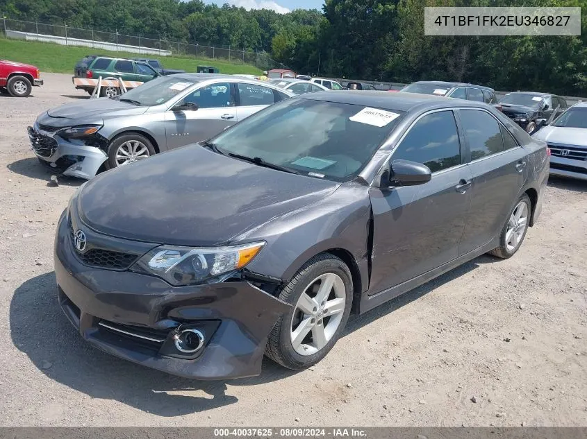 2014 Toyota Camry Se VIN: 4T1BF1FK2EU346827 Lot: 40037625